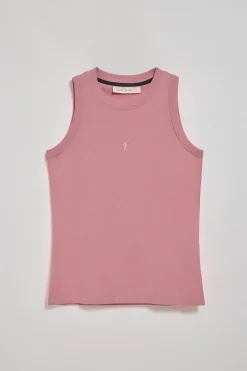 Polo Club T-Shirts*T-shirt basique rose pastel sans manches à col ras du cou avec un logo brodé Rigby Go Rose poudré