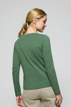 Polo Club T-Shirts*T-shirt basique vert à manches longues avec logo Rigby Go Vert chaud