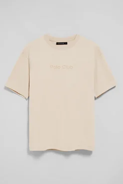 Polo Club T-Shirts*T-shirt à manches courtes et col ras du cou avec logo Beige