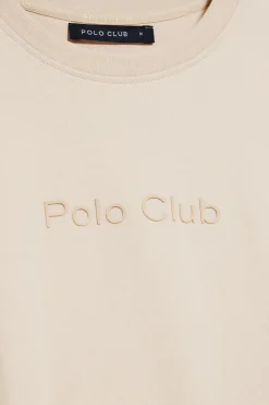Polo Club T-Shirts*T-shirt à manches courtes et col ras du cou avec logo Beige