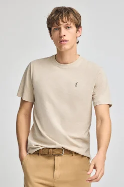 Polo Club T-Shirts*T-shirt en coton flammé à broderie Rigby Go Beige