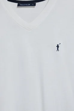 Polo Club T-Shirts*T-shirt à col en V et logo brodé Rigby Go Blanc