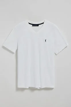 Polo Club T-Shirts*T-shirt à col en V et logo brodé Rigby Go Blanc
