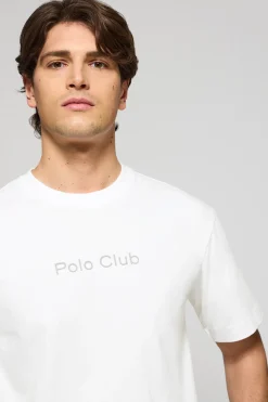 Polo Club T-Shirts*T-shirt à manches courtes et col ras du cou avec logo Blanc