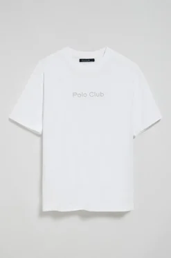 Polo Club T-Shirts*T-shirt à manches courtes et col ras du cou avec logo Blanc