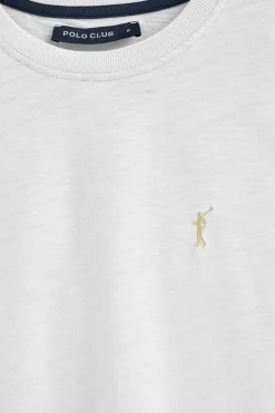 Polo Club T-Shirts*T-shirt en coton flammé à broderie Rigby Go Blanc