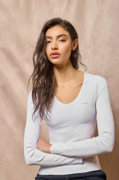 Polo Club T-Shirts*T-shirt Penelope avec bouton nacré Blanc