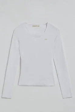 Polo Club T-Shirts*T-shirt Penelope avec bouton nacré Blanc