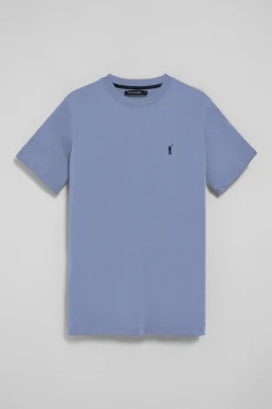 Polo Club T-Shirts*T-shirt bleu à col ras du cou et broderie Rigby Go Bleu Aqua
