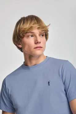 Polo Club T-Shirts*T-shirt bleu à col ras du cou et broderie Rigby Go Bleu Aqua