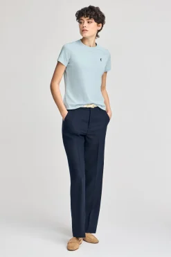 Polo Club T-Shirts*T-shirt bleu clair à col rond et broderie Rigby Go Bleu ciel