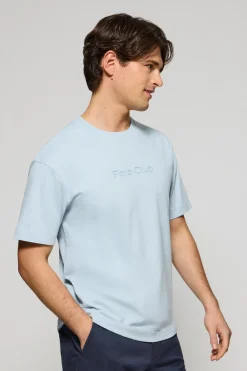Polo Club T-Shirts*T-shirt bleu clair à manches courtes et col ras du cou avec logo Bleu ciel