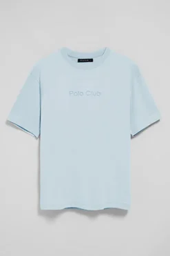 Polo Club T-Shirts*T-shirt bleu clair à manches courtes et col ras du cou avec logo Bleu ciel