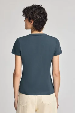 Polo Club T-Shirts*T-shirt bleu à col en V avec broderie Rigby Best Denim