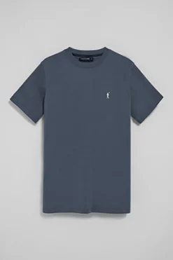 Polo Club T-Shirts*T-shirt bleu à col ras du cou et broderie Rigby Go Denim