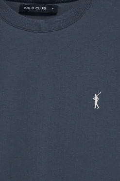 Polo Club T-Shirts*T-shirt bleu à col ras du cou et broderie Rigby Go Denim