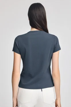 Polo Club T-Shirts*T-shirt bleu à col rond et broderie Rigby Go Denim