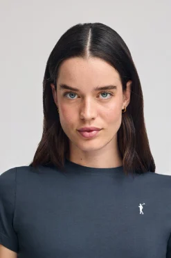 Polo Club T-Shirts*T-shirt bleu à col rond et broderie Rigby Go Denim