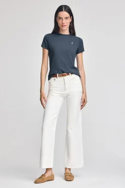 Polo Club T-Shirts*T-shirt bleu à col rond et broderie Rigby Go Denim