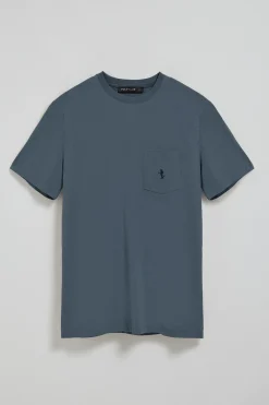 Polo Club T-Shirts*T-shirt bleu à manches courtes à poche avec broderie Rigby Best Denim