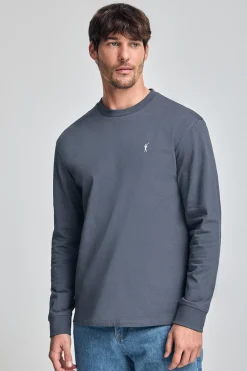 Polo Club T-Shirts*T-shirt bleu à manches longues et brodé Rigby Go Denim