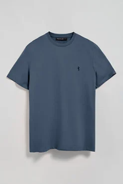 Polo Club T-Shirts*T-shirt bleu basique à col rond et broderie Rigby Best Denim