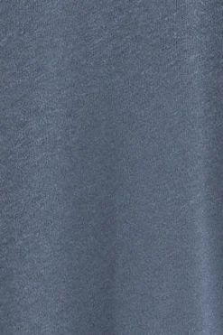 Polo Club T-Shirts*T-shirt bleu en lin et coton à col ras du cou avec monogramme brodé Denim