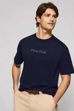Polo Club T-Shirts*T-shirt à manches courtes et col ras du cou avec logo Bleu Marine