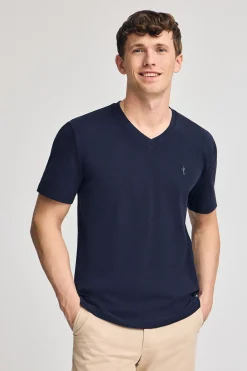 Polo Club T-Shirts*T-shirt à manches courtes et col en V avec broderie Rigby Best Bleu Marine