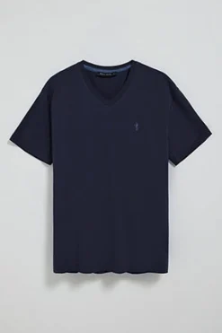 Polo Club T-Shirts*T-shirt à manches courtes et col en V avec broderie Rigby Best Bleu Marine