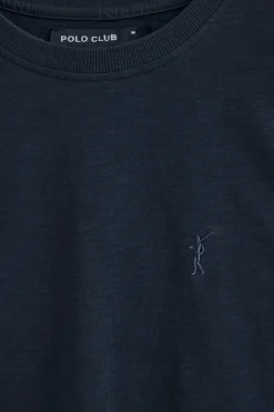 Polo Club T-Shirts*T-shirt en coton flammé à broderie Rigby Go Bleu Marine