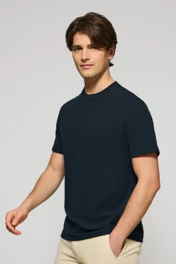 Polo Club T-Shirts*T-shirt microstructuré avec un monogramme brodé PC Bleu Marine