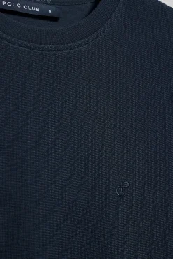 Polo Club T-Shirts*T-shirt microstructuré avec un monogramme brodé PC Bleu Marine