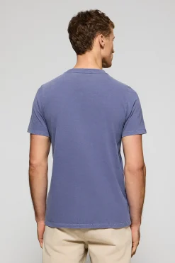 Polo Club T-Shirts*T-shirt à col ras cou teint sur le tissu et logo caoutchouté Bleu océan
