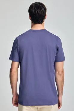 Polo Club T-Shirts*T-shirt à col ras du cou et logo caoutchouté Bleu Violet