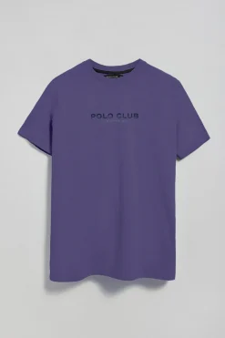 Polo Club T-Shirts*T-shirt à col ras du cou et logo caoutchouté Bleu Violet