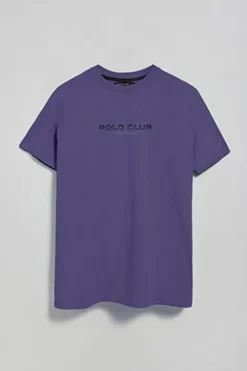 Polo Club T-Shirts*T-shirt à col ras du cou et logo caoutchouté Bleu Violet