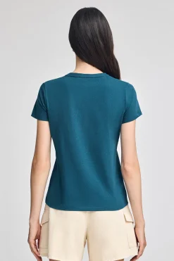 Polo Club T-Shirts*T-shirt bleu-vert à col en V avec broderie Rigby Best Vert Bleuâtre