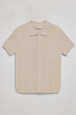 Polo Club Pulls*T-shirt boutonné Lirio avec monogramme brodé Beige
