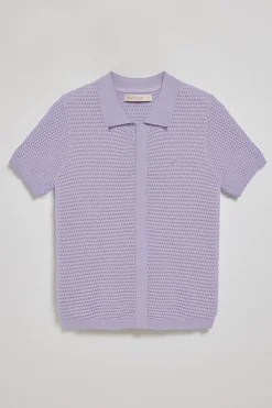 Polo Club Pulls*T-shirt boutonné Lirio avec monogramme brodé Lavande