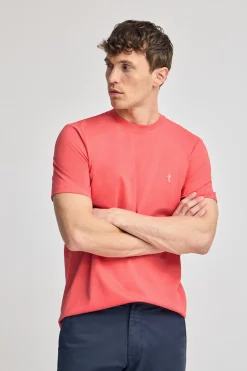 Polo Club T-Shirts*T-shirt corail basique à col rond et broderie Rigby Best Coral