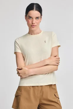 Polo Club T-Shirts*T-shirt couleur écru à col rond et broderie Rigby Go Beige