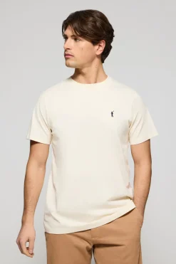 Polo Club T-Shirts*T-shirt couleur écru à col ras du cou et broderie logo Rigby Go Beige