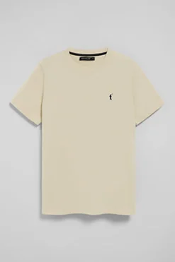 Polo Club T-Shirts*T-shirt couleur écru à col ras du cou et broderie logo Rigby Go Beige