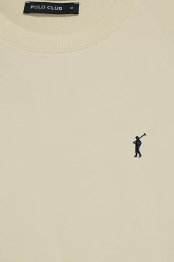 Polo Club T-Shirts*T-shirt couleur écru à col ras du cou et broderie logo Rigby Go Beige