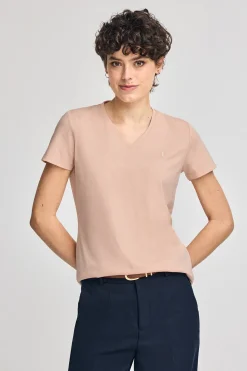 Polo Club T-Shirts*T-shirt couleur à col en V avec broderie Rigby Best Maquillage