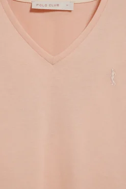 Polo Club T-Shirts*T-shirt couleur à col en V avec broderie Rigby Best Maquillage
