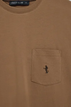 Polo Club T-Shirts*T-shirt couleur moka à manches courtes à poche avec broderie Rigby Best Mocca