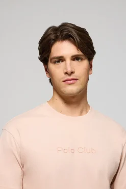 Polo Club T-Shirts*T-shirt couleur nude à manches courtes et col ras du cou avec logo Maquillage