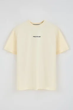 Polo Club T-Shirts*T-shirt écru à col ras du cou et imprimé nautique Beige